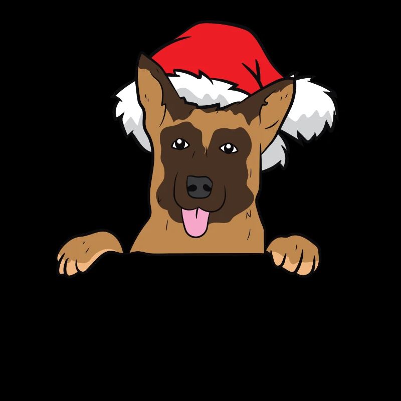 German Shepherd With Santa Hat German Shepherd