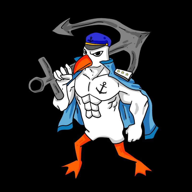 Mouette avec ancre