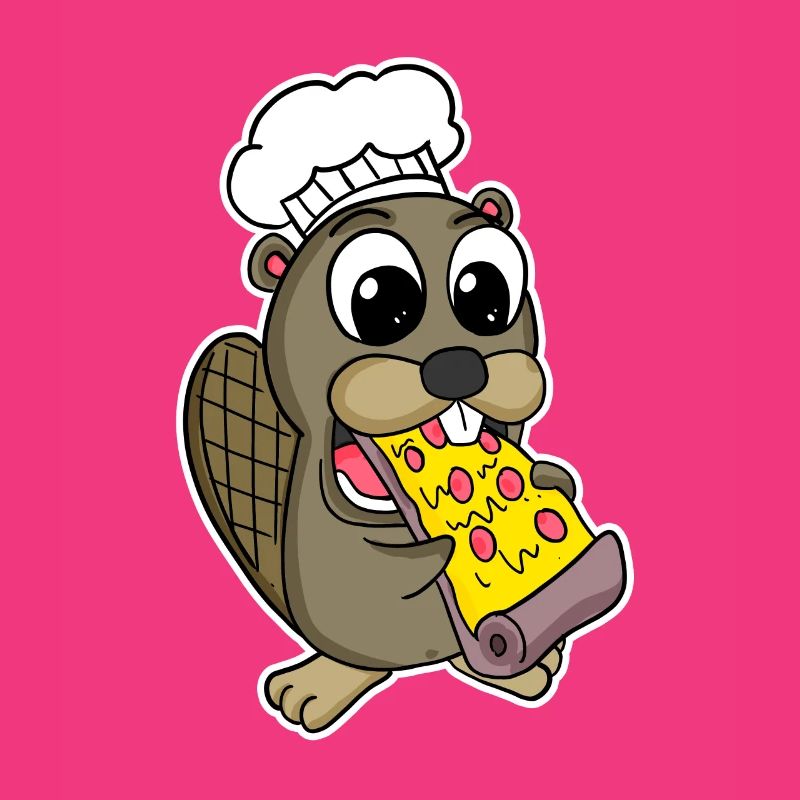 Beaver eats pizza chef gourmet