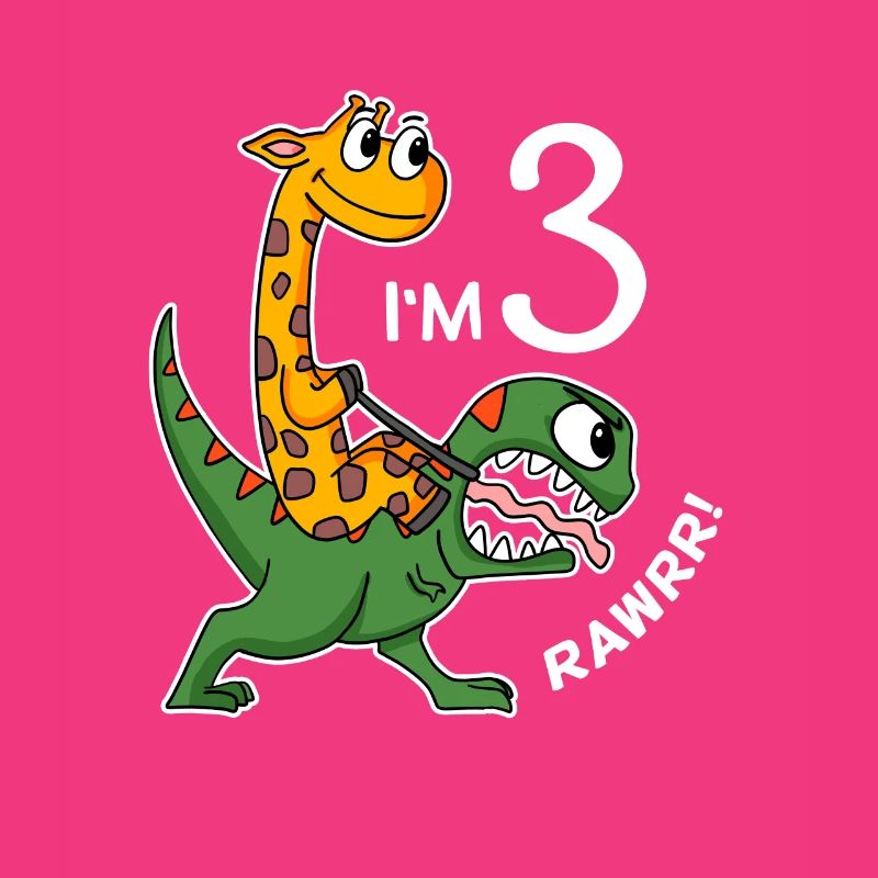 Dinosaurier Giraffe 3 Geburtstag Kindergeburtstag