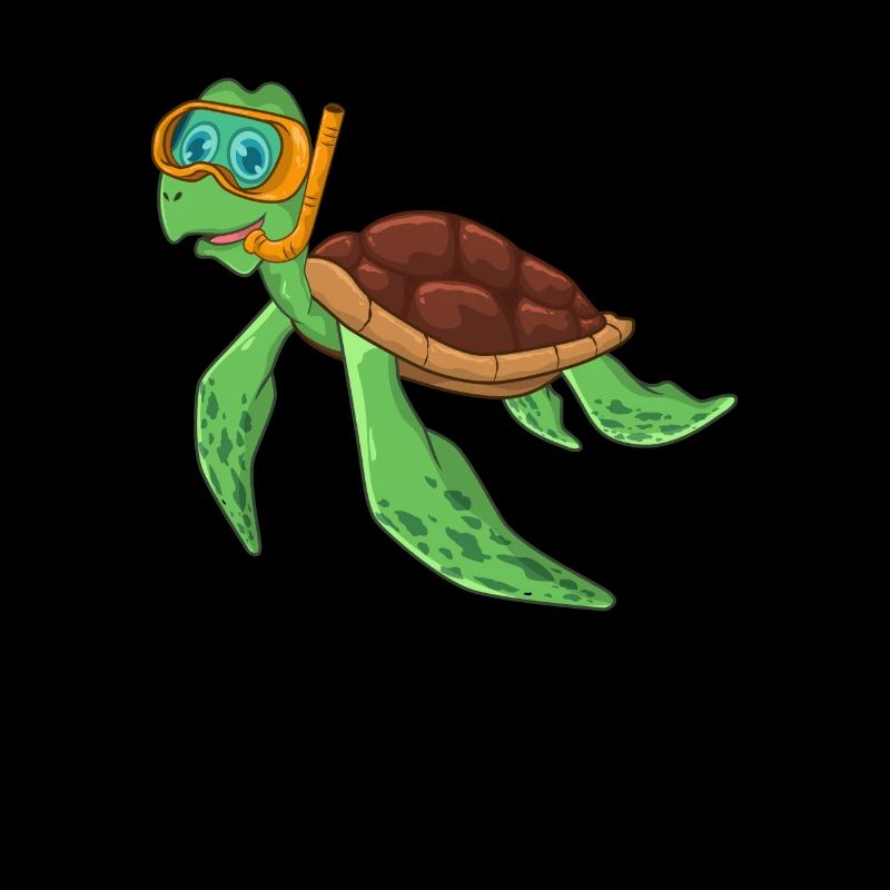 Turtle Diving Diver