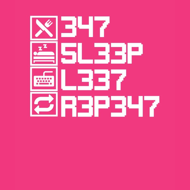 Eat Sleep Leet Repeat Drôle de Leetcode L33T 1337