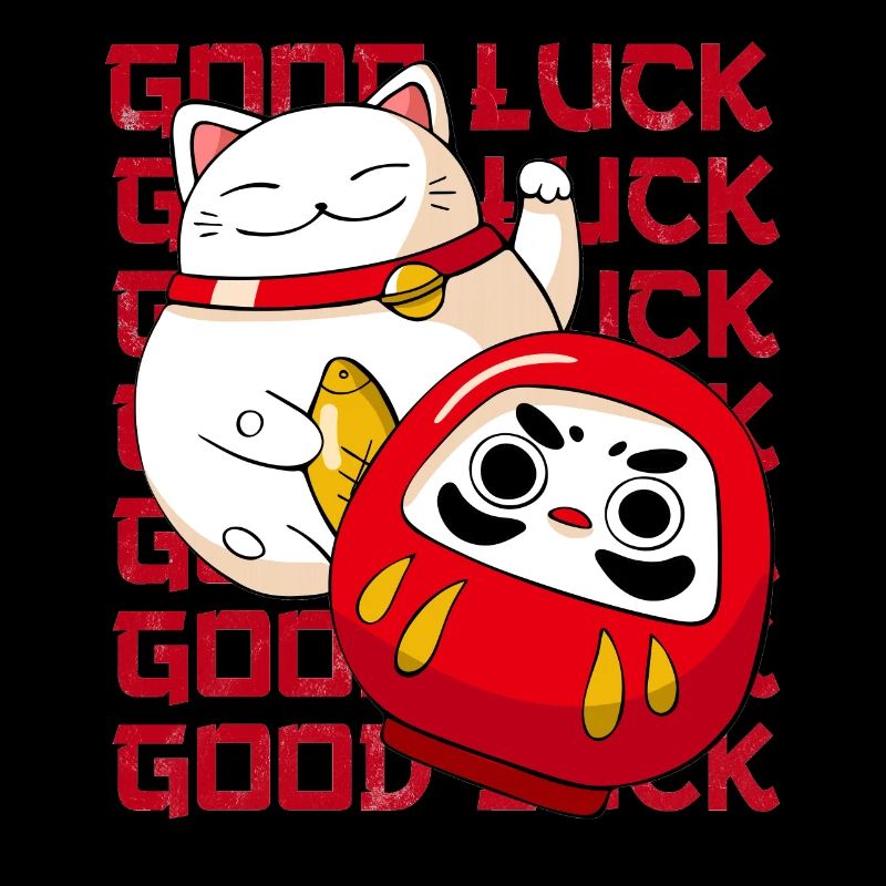 Maneki Neko Cat Japanese Daruma Doll Good Luck