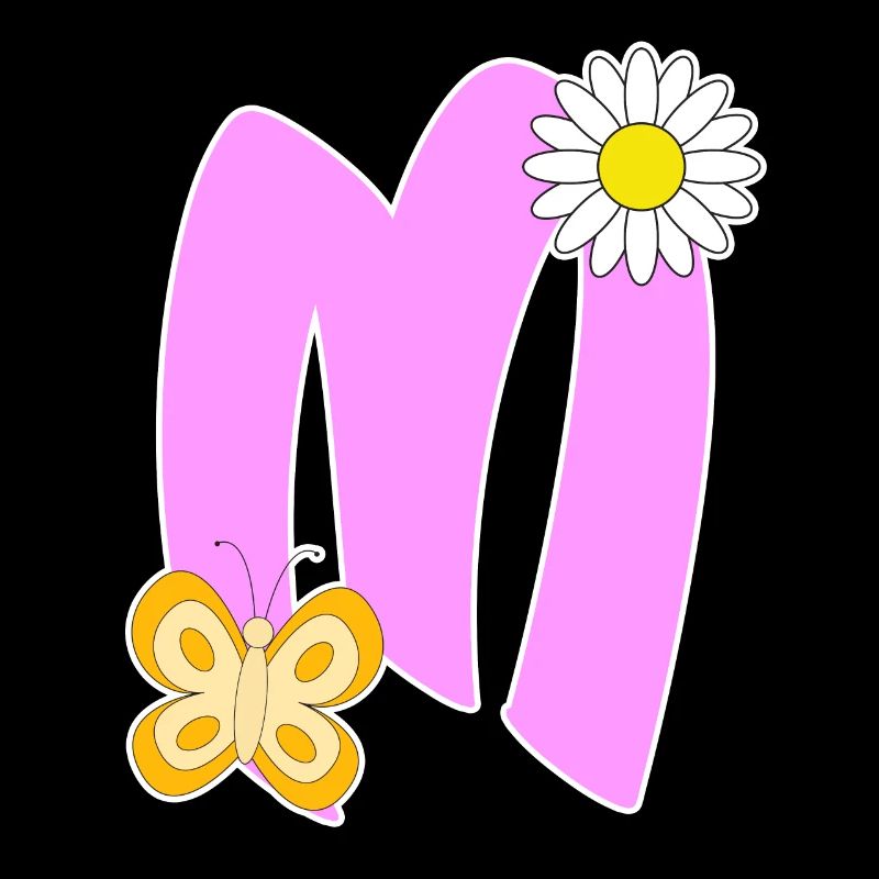 Lettre M avec papillon