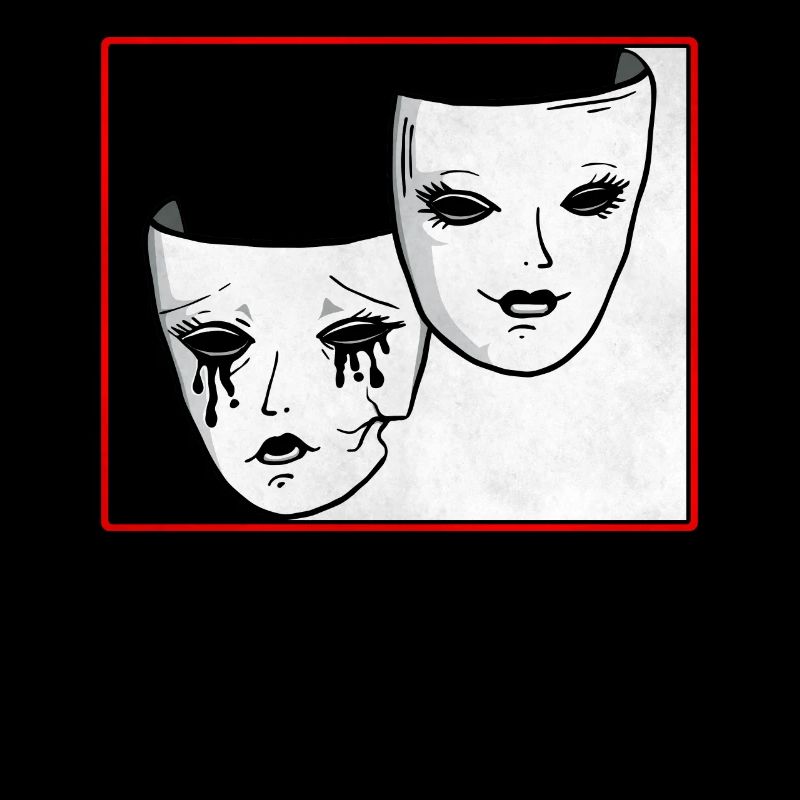 Theater Mask Soft Grunge Drama and Comedy Goth