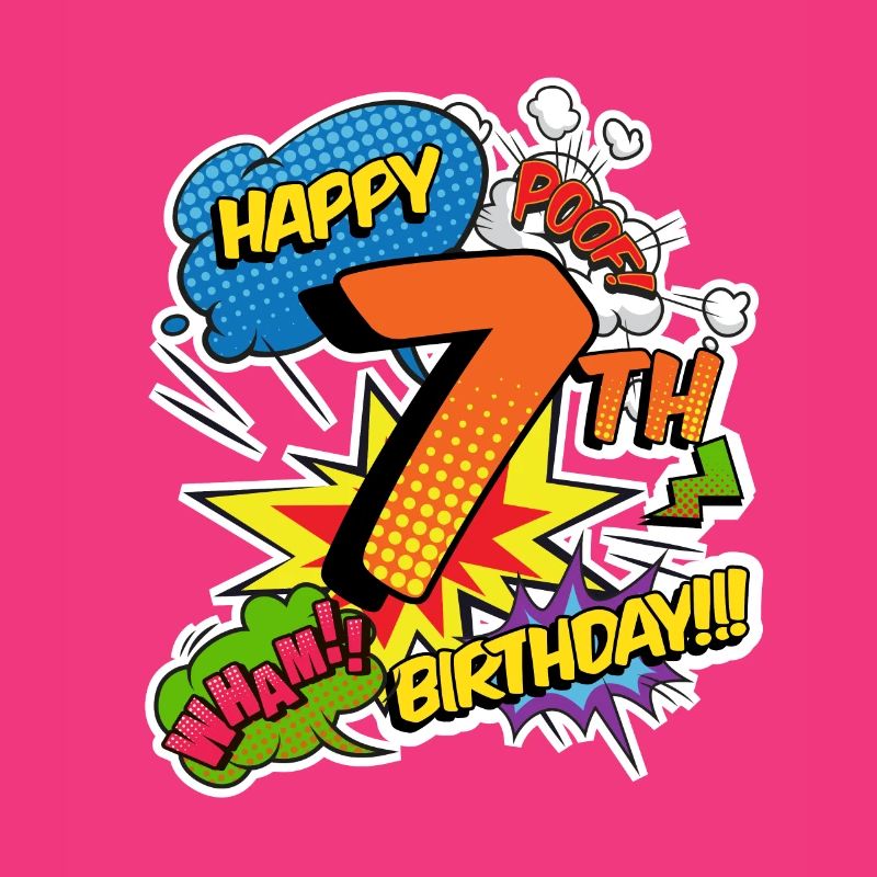 7. Geburtstag Junge Comic-Stil Superhelden