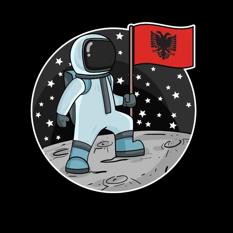 Astronaute avec drapeau Albanie