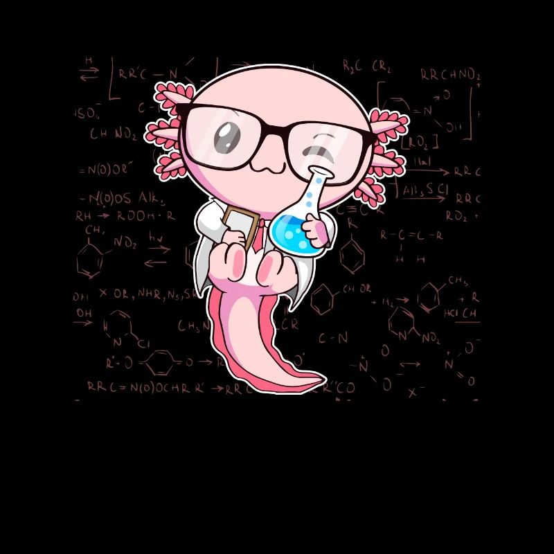 Kawaii Axolotl Science Funny Physics Chemistry G