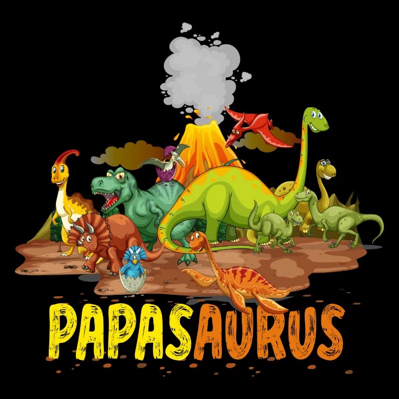 Papasaurus funny retro dinosaur dad father