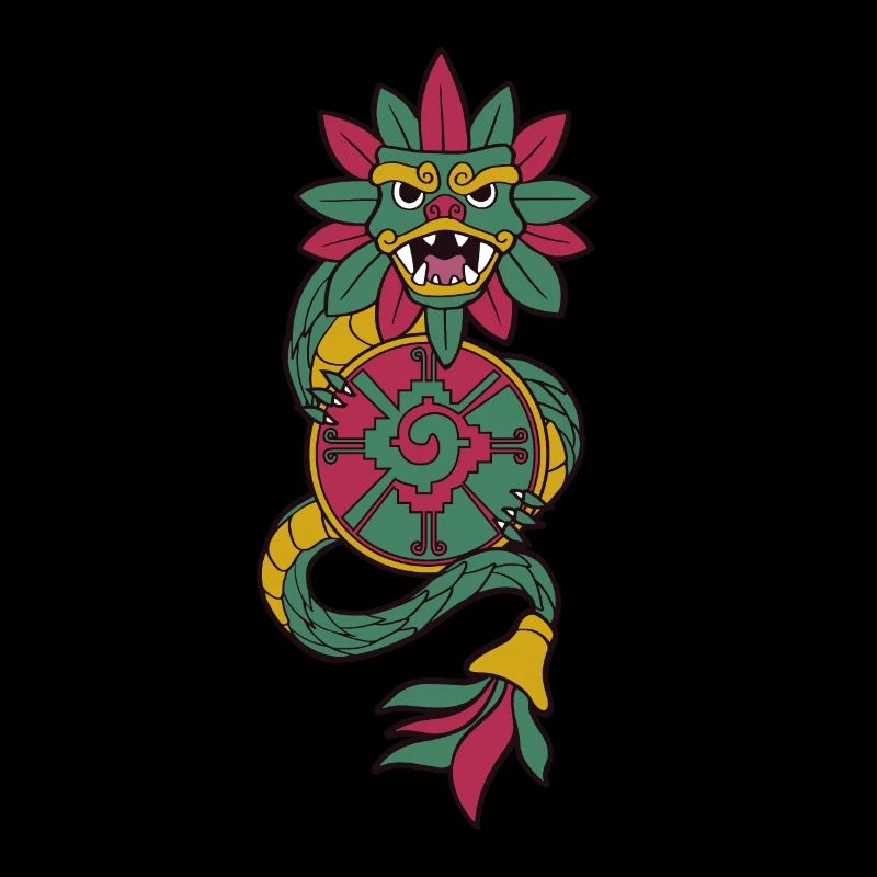 Quetzalcoatl Aztec Snake Maya Aztec Stone Ink