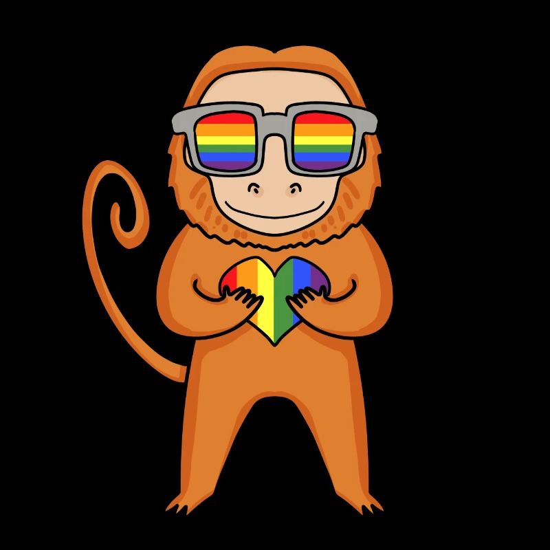 LGBT Animal Monkey Rainbow