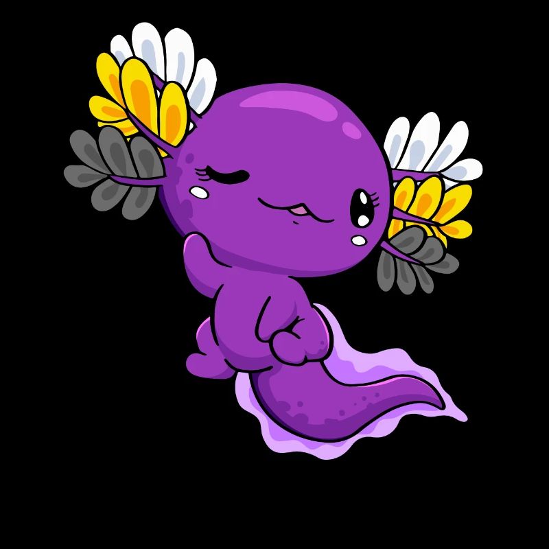 Non-binary flag Non-binary flag Kawaii Axolo