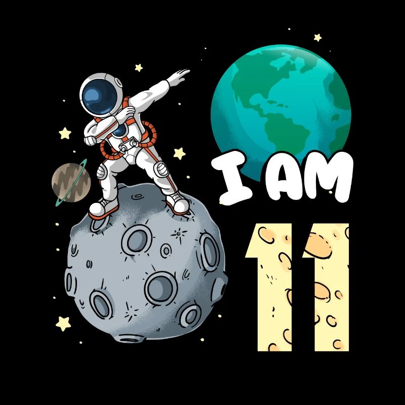 Ich Bin 11 Raum Astronaut Kind Moon Walker 11.