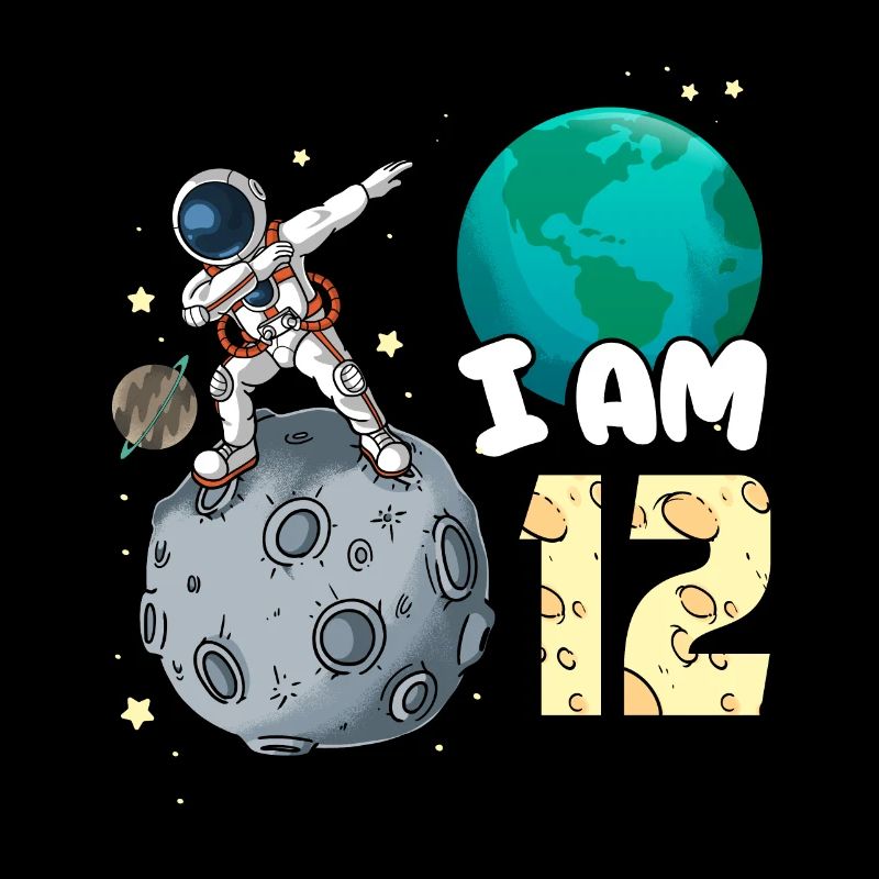 Ich Bin 12 Raum Astronaut Kind Moon Walker 12.