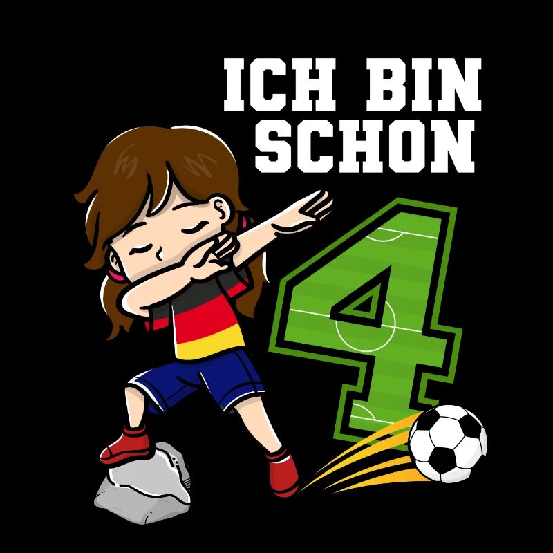 Fußball Mädchen Ich bin schon 4 Geburtstag