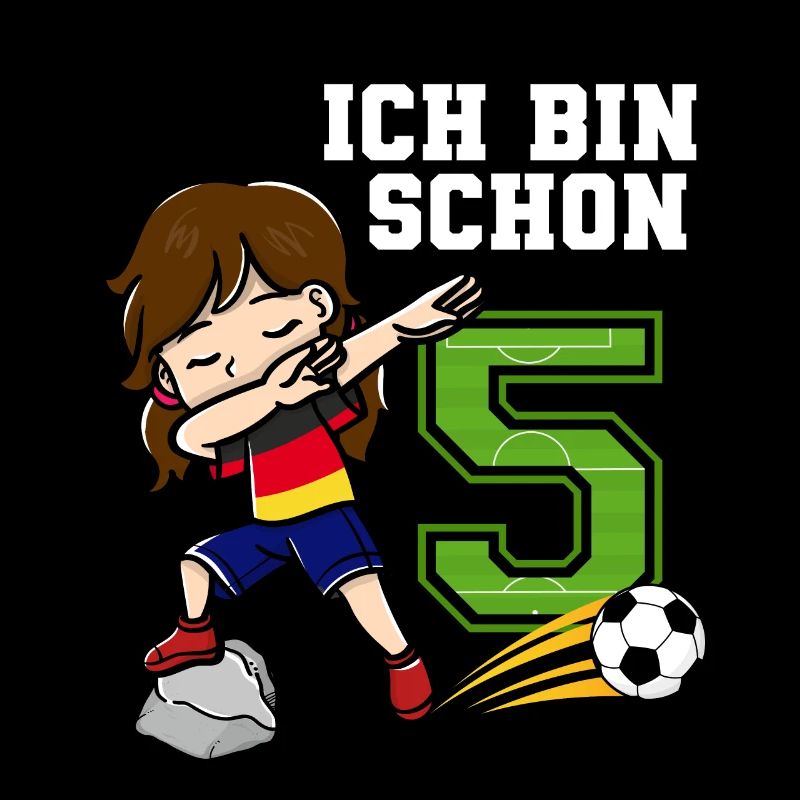 Fußball Mädchen Ich bin schon 5 Geburtstag