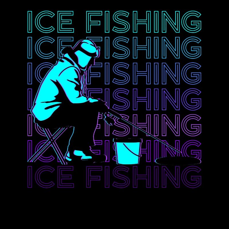 Pêcheur de pêche sur glace Retro