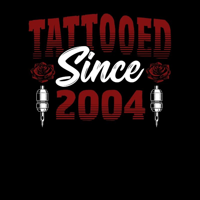 Tattooed Since 2004 Red Rose Theme