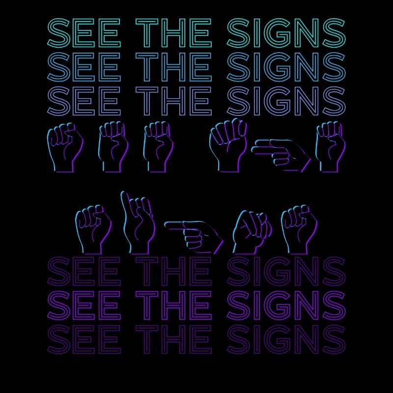 Gebärdensprache ASL See The Signs Retro