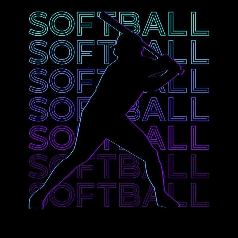 Softball Player Retro