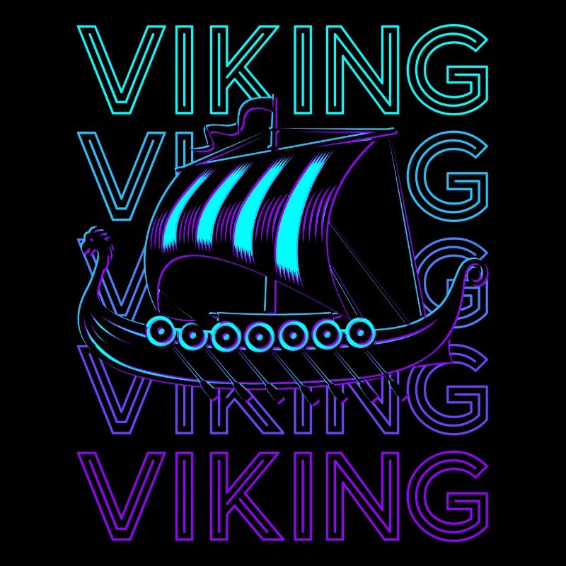 Viking Ship Longship Retro