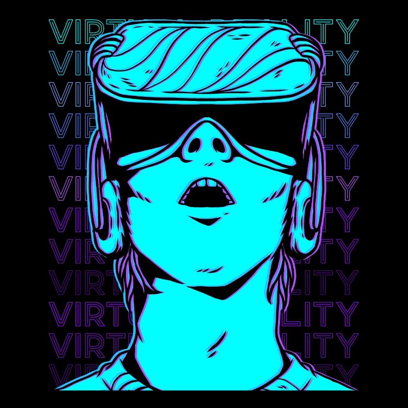 VR Virtual Reality Gamer Retro