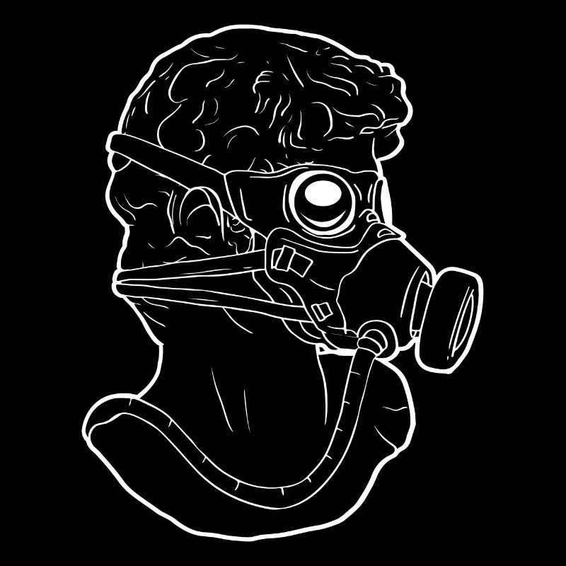 Zombiecore Ästhetische David Kopf Statue Maske