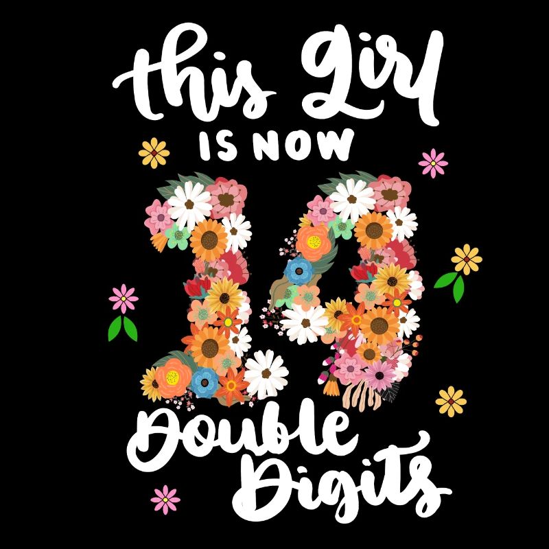 Dieses Mädchen Ist Jetzt 14 Double Digits Floral