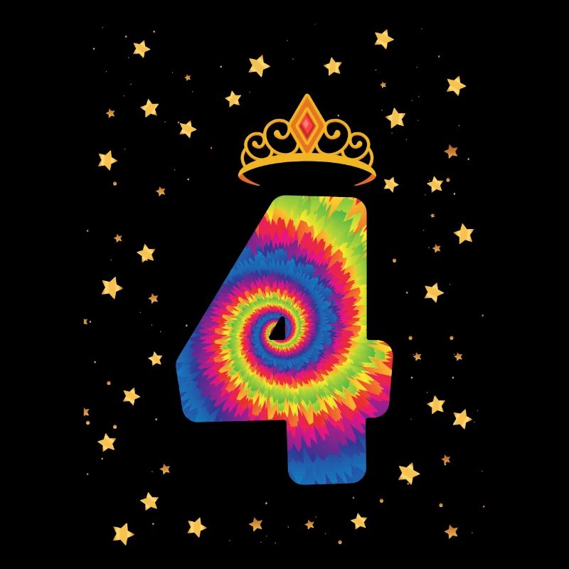 4. Geburtstag Krone | Tie Dye Themed Geburtstag |