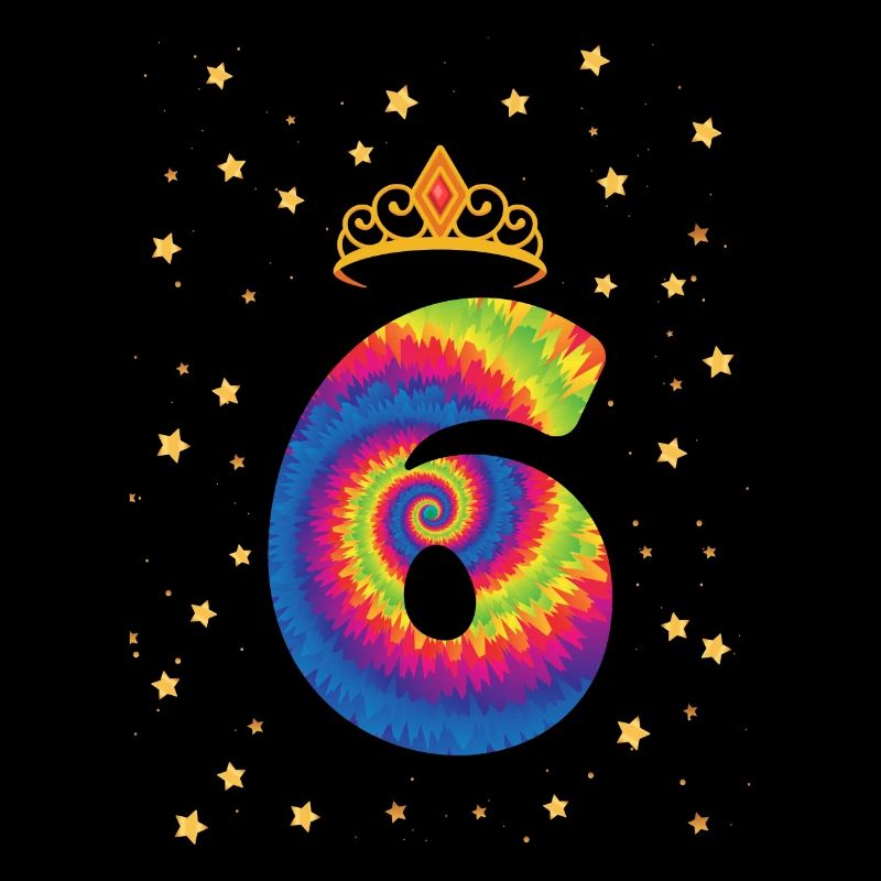 6. Geburtstag Krone | Tie Dye Themed Geburtstag |
