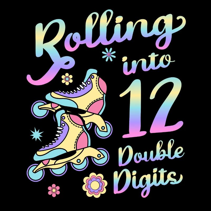 Rolling Into 12 Double Digits Floral Skaters 12.