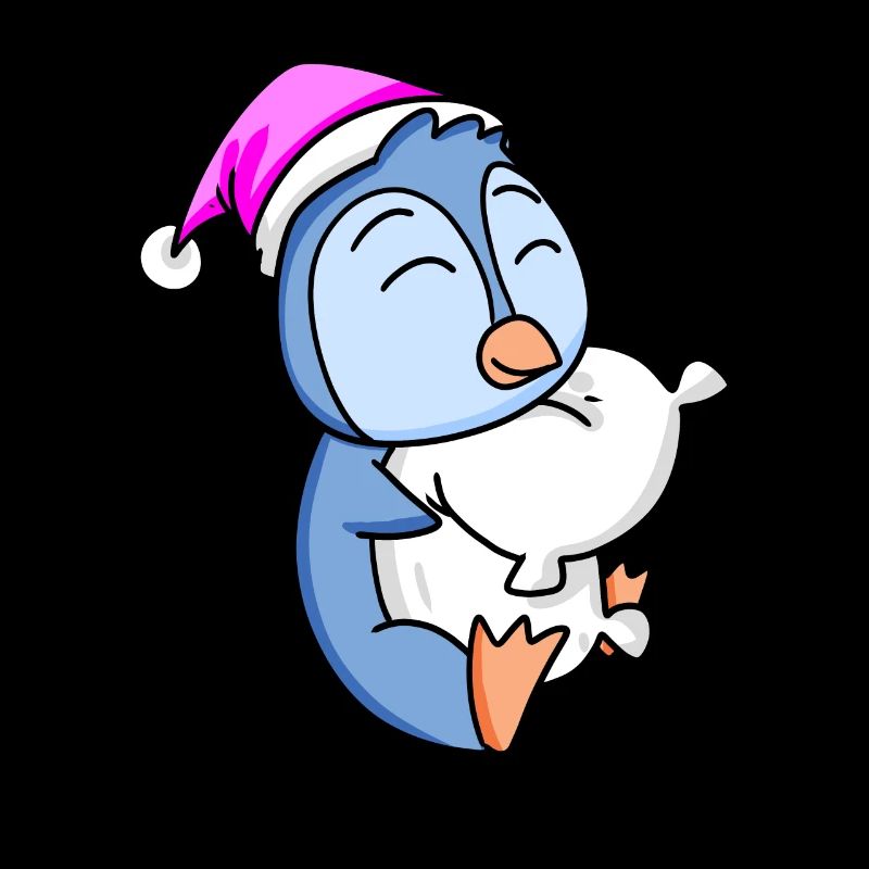 Penguin with pillow