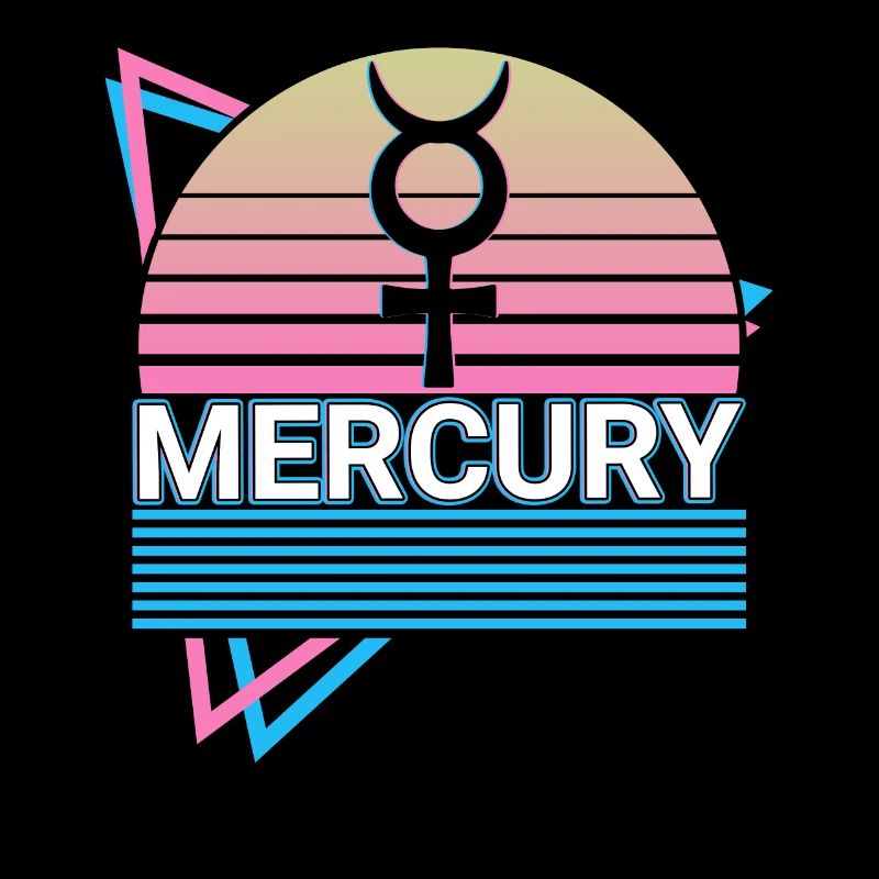Mercury Alchemy Symbol Retro