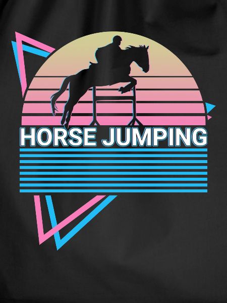 Horse jumping retro
