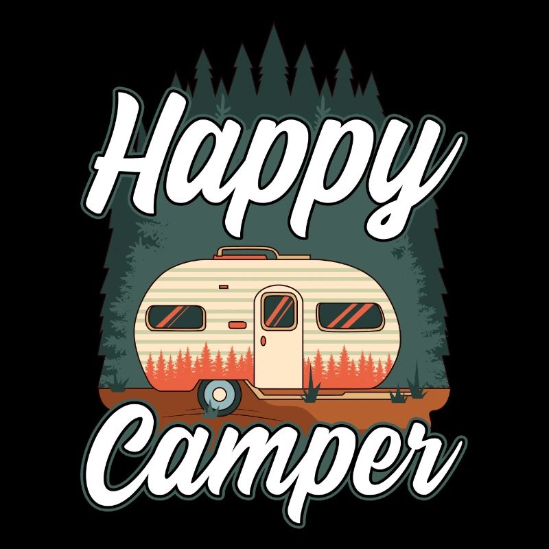 Conception de campeur heureux