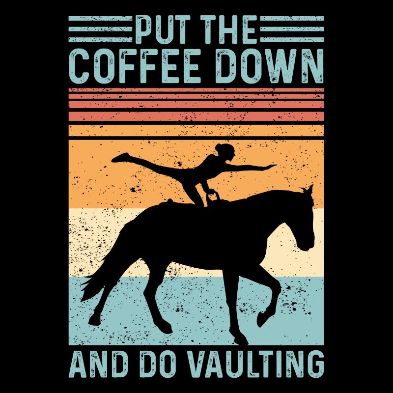 Kaffee abstellen Pferdevoltigieren Retro