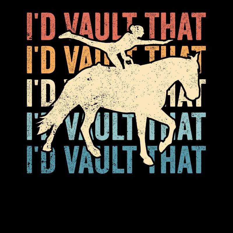 Funny riding horse vaulting retro