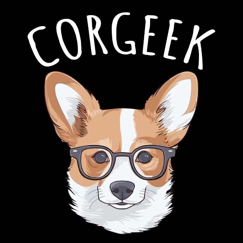 Corgi avec lunettes Geeks Nerds Corgis chien Corgeek