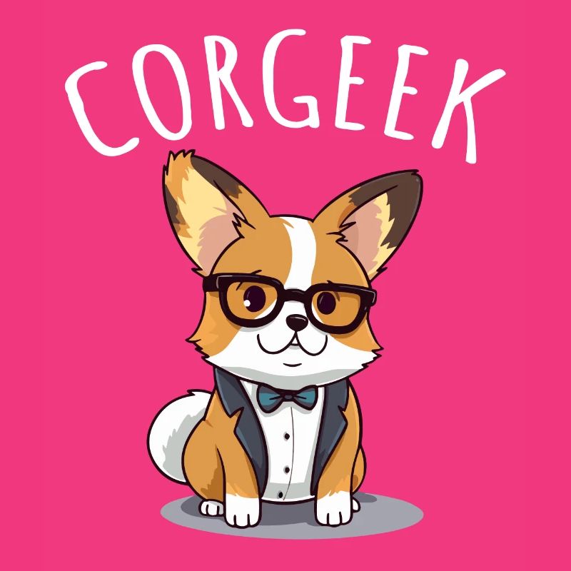 Corgi avec lunettes Geeks Nerds Corgis chien Corgeek