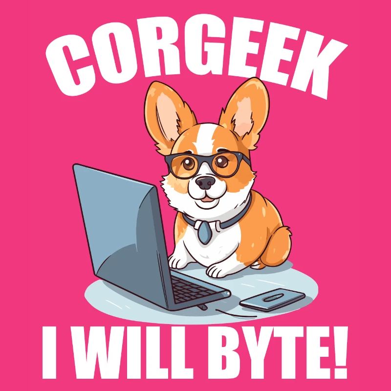 Corgi mit Brille I Will Byte Computerfreak Corgeek