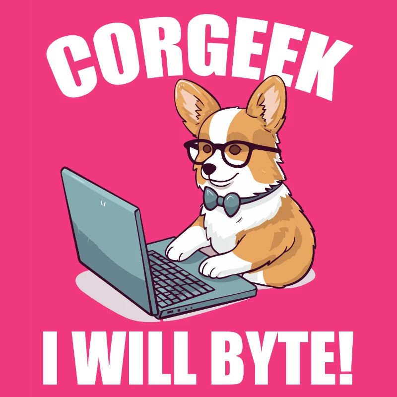 Corgi mit Brille I Will Byte Computerfreak Corgeek
