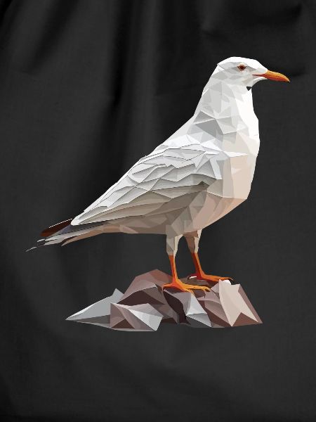 Polygon Möwe auf Felsen