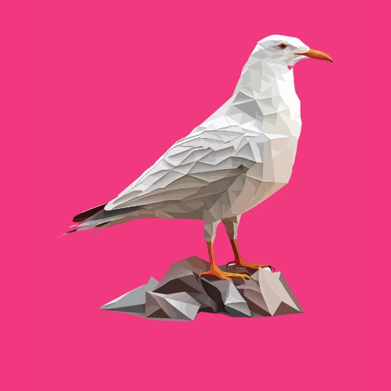Polygon Möwe auf Felsen