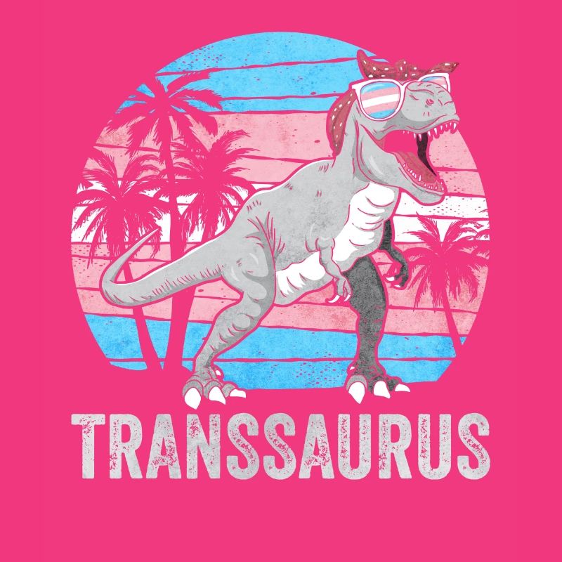 Transgender Pride Trans Flag Dinosaur Trex LG