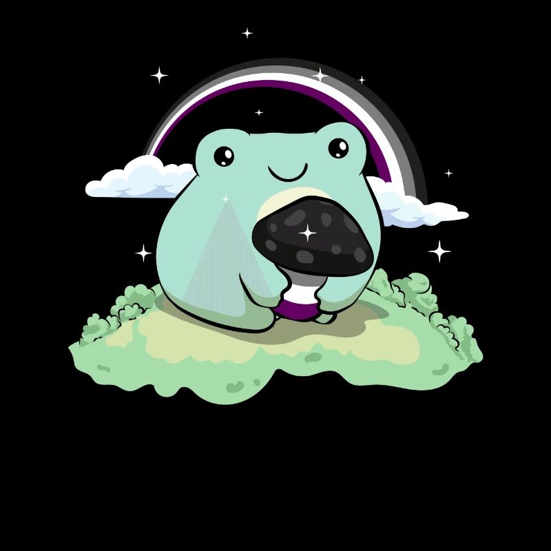 Asexual Pride Ace Flag Mignon Grenouille Champignon Subtil
