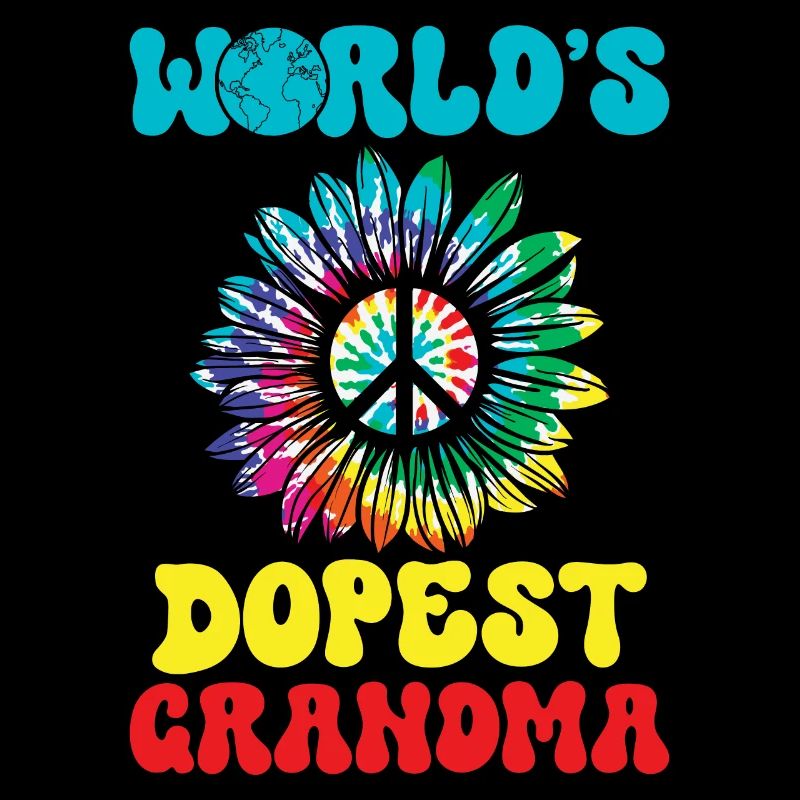 Hippie Granny Tie Coloring Peace
