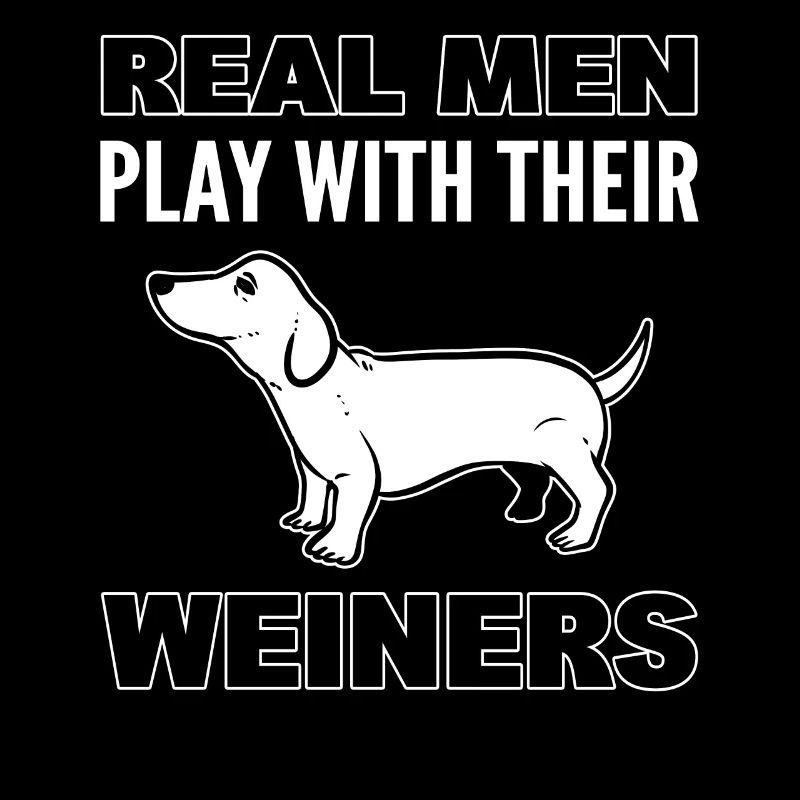 De vrais hommes jouent avec leurs Weiners Dog Sitter