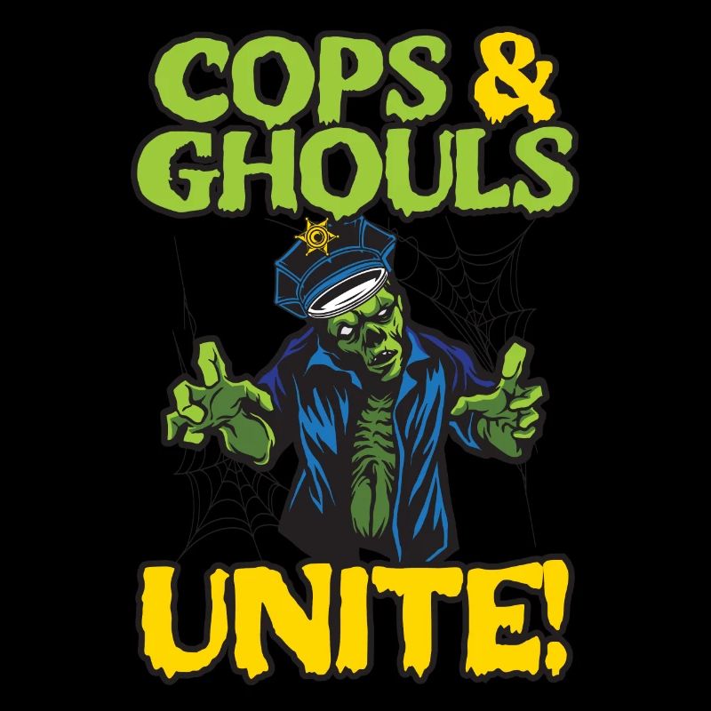 Policiers et goules unis ! Policier Spooky Hello
