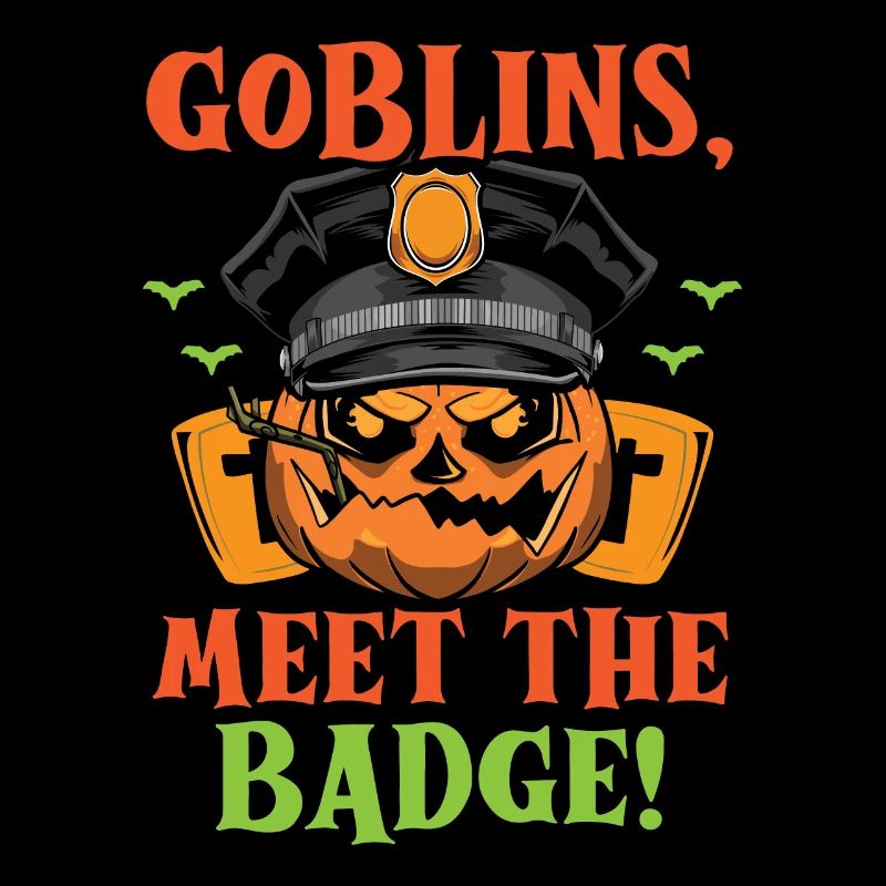 Goblins, hit the service badge! Policeman Halloween