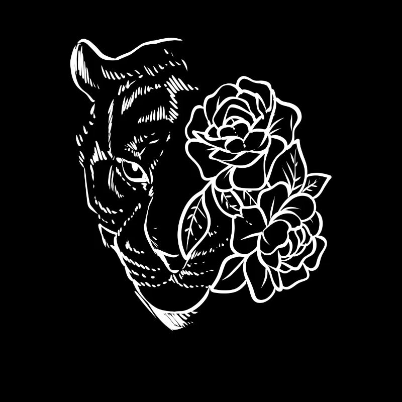 Tiger mit Blumen Zoologe
